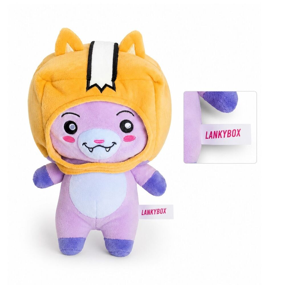LankyBox Plush Stuffed Animal Purple Character with Yellow Hood